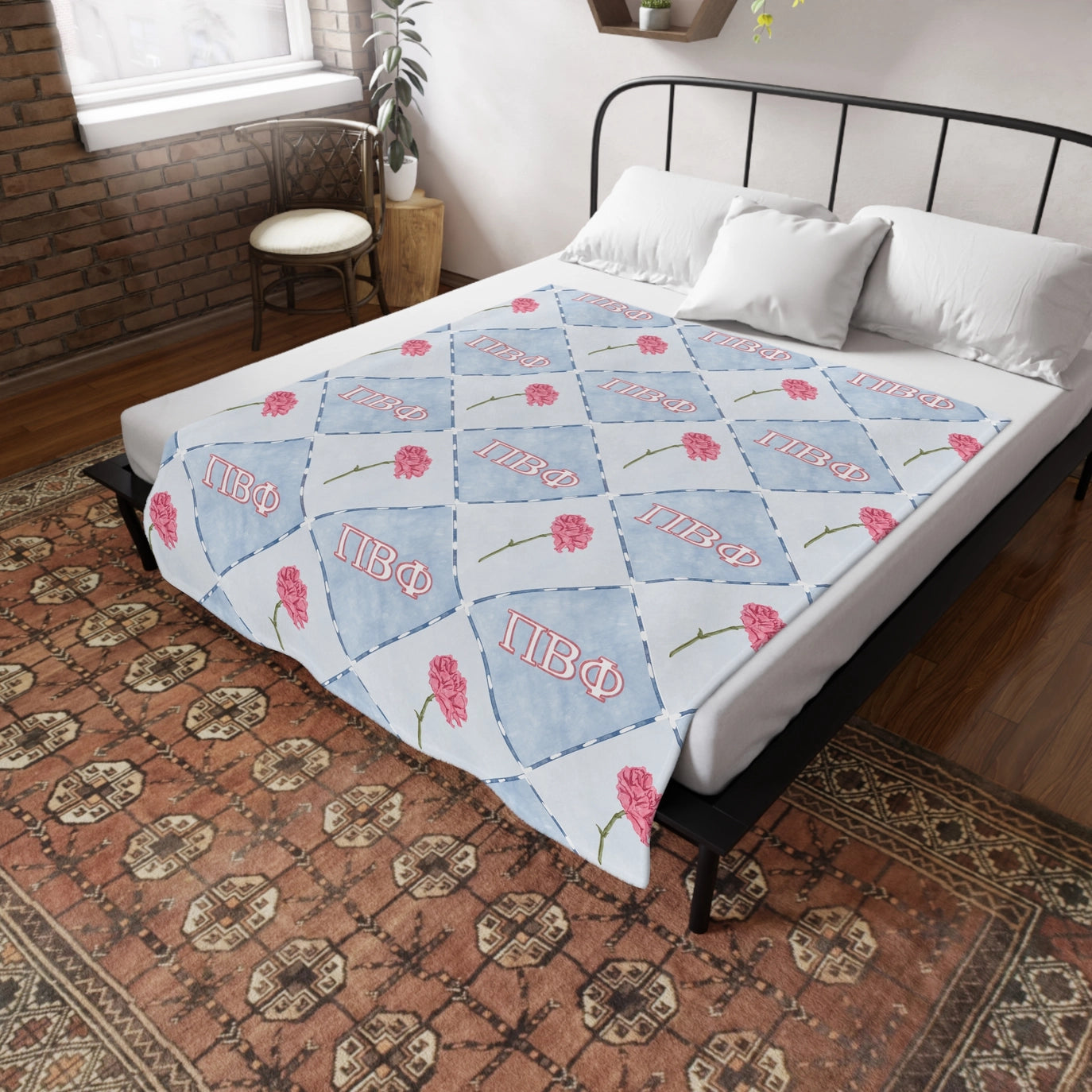 Pi Beta Phi Flannel Fleece Blanket