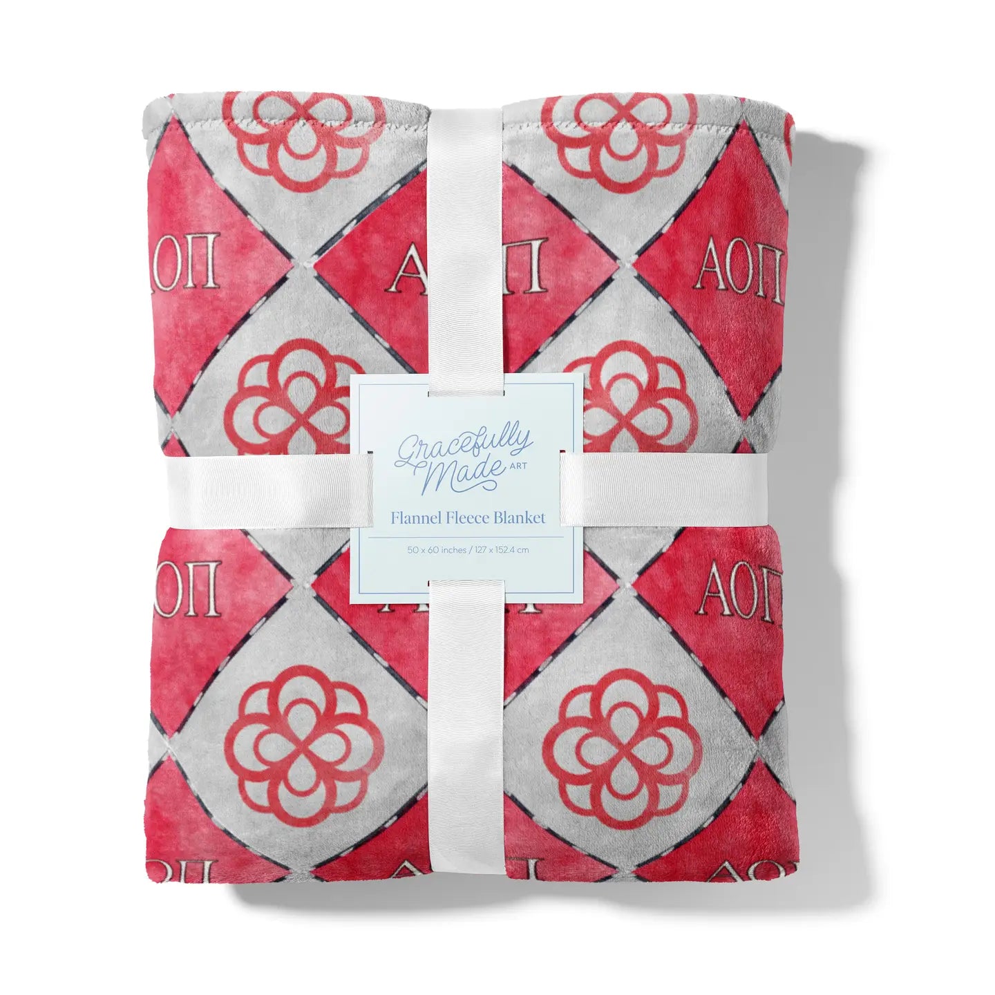 Alpha Omicron Pi Flannel Fleece Blanket