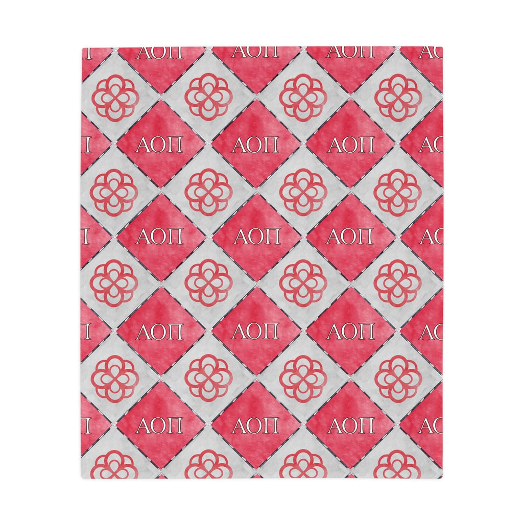 Alpha Omicron Pi Flannel Fleece Blanket