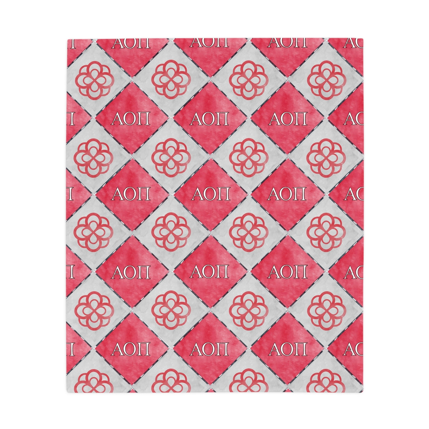 Alpha Omicron Pi Flannel Fleece Blanket