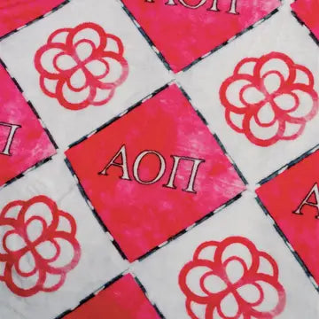 Alpha Omicron Pi Flannel Fleece Blanket