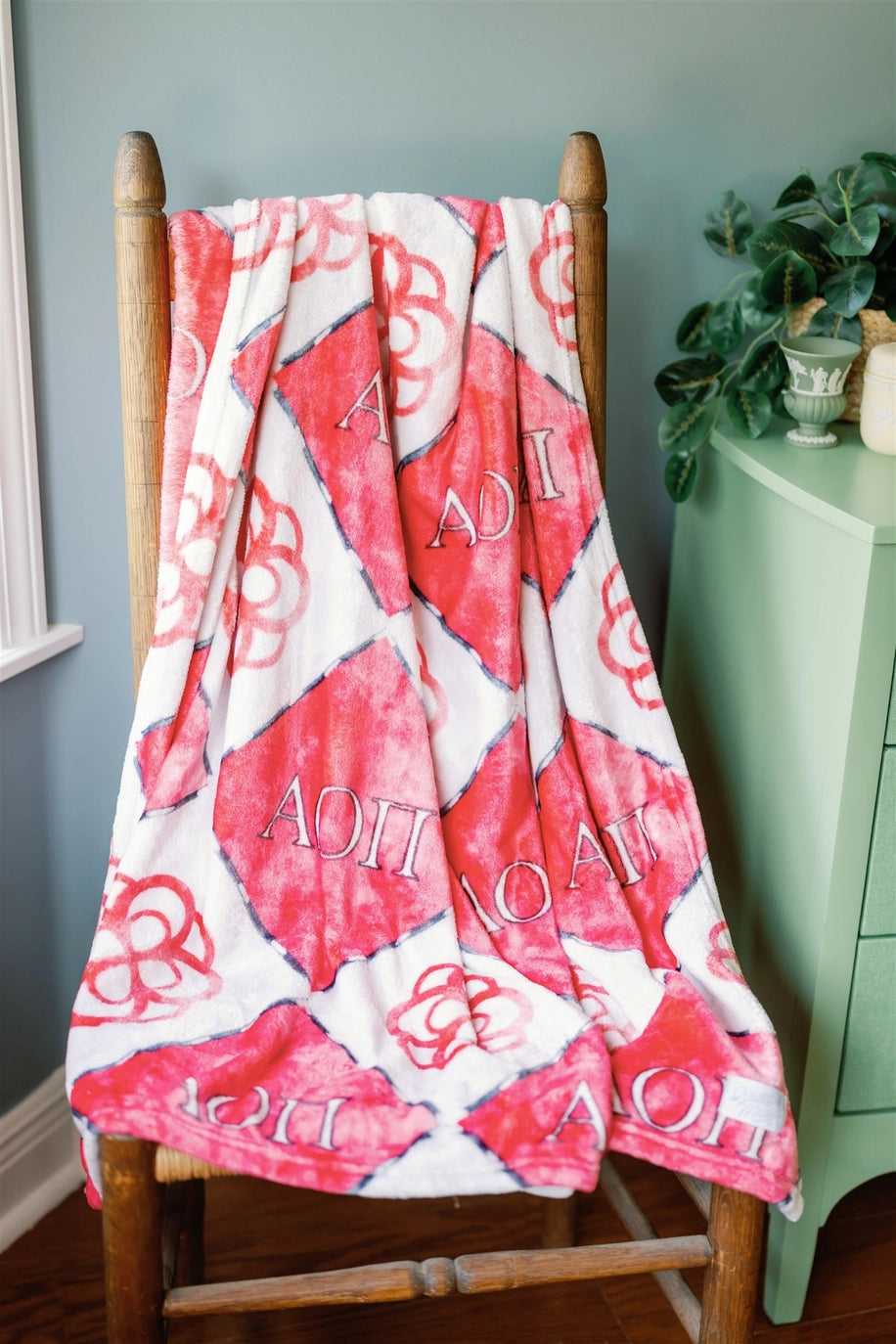 Alpha Omicron Pi Flannel Fleece Blanket
