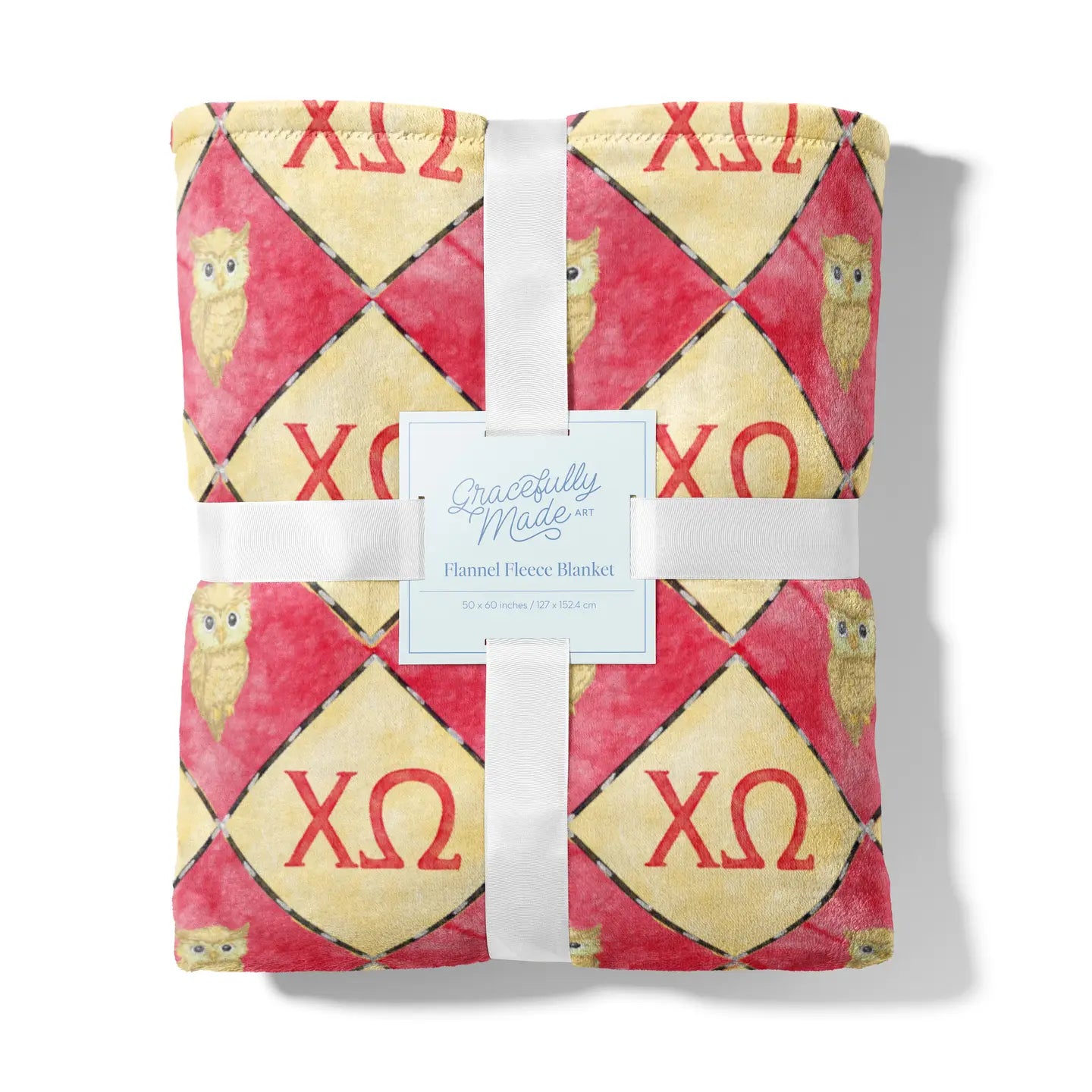 Chi Omega Flannel Fleece Blanket