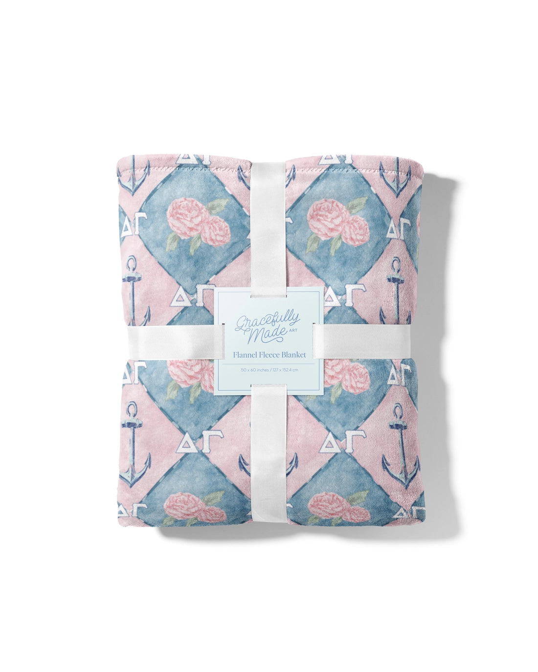 Delta Gamma Flannel Fleece Blanket