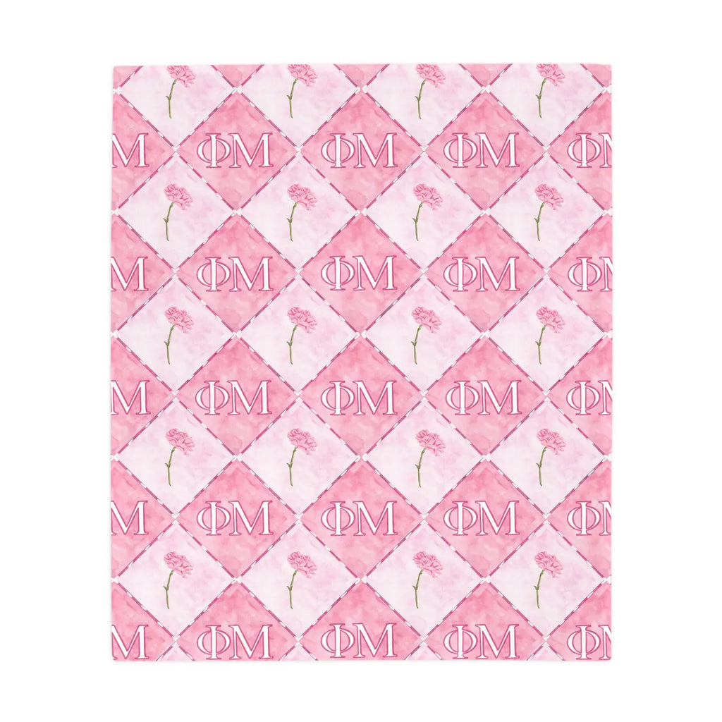 Phi Mu Flannel Fleece Blanket