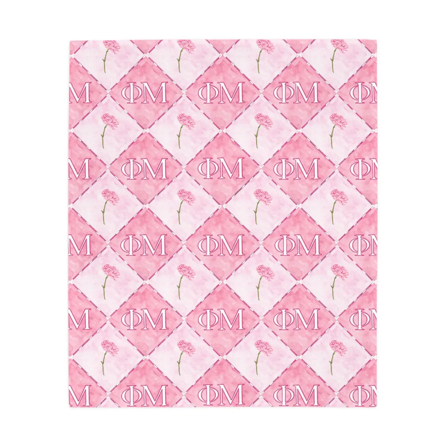 Phi Mu Flannel Fleece Blanket